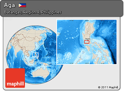 Shaded Relief Location Map of Aga