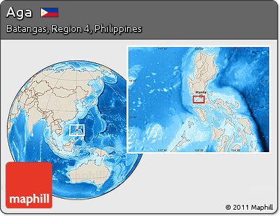 Shaded Relief Location Map of Aga