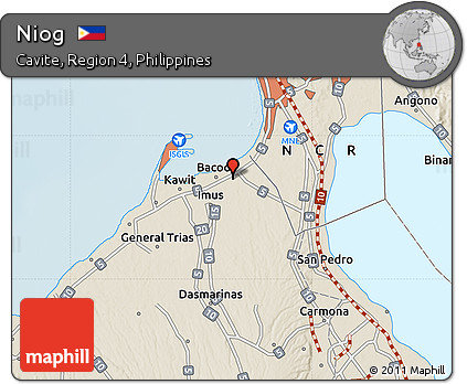 Shaded Relief Map of Niog