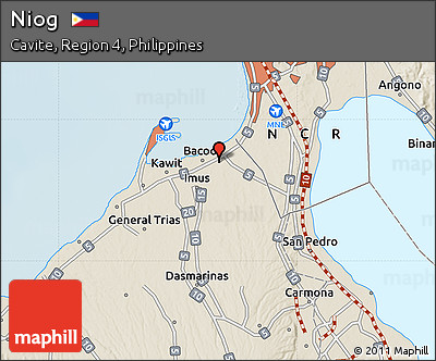 Shaded Relief Map of Niog