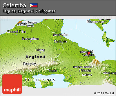Physical Panoramic Map of Calamba