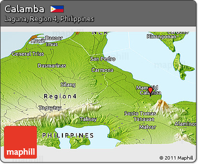 Physical Panoramic Map of Calamba