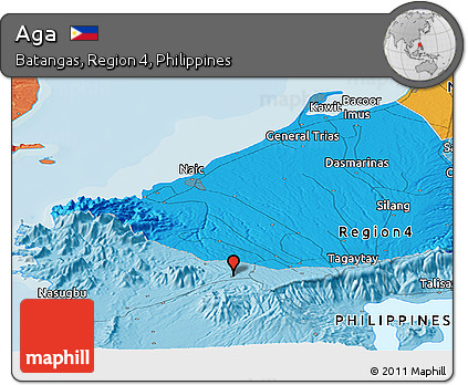 Political Panoramic Map of Aga