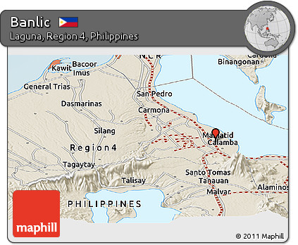 Shaded Relief Panoramic Map of Banlic