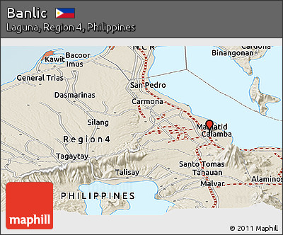 Shaded Relief Panoramic Map of Banlic