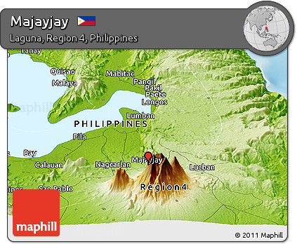 Physical Panoramic Map of Majayjay