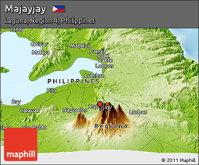 Physical Panoramic Map of Majayjay