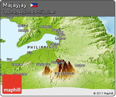 Physical Panoramic Map of Majayjay