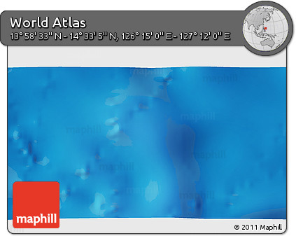 Physical 3D Map of the Area around 14° 15' 49" N, 126° 43' 29" E