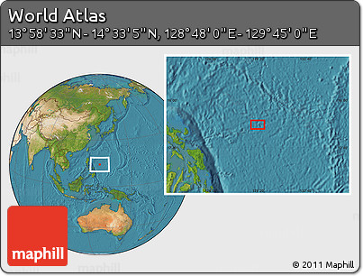 Satellite Location Map of the Area around 14° 15' 49" N, 129° 16' 30" E