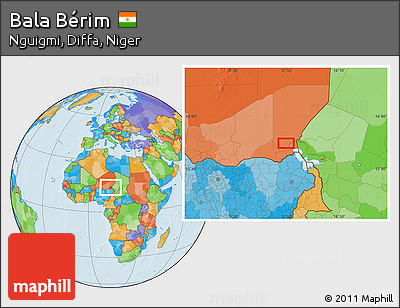 Political Location Map of Bala Bérim