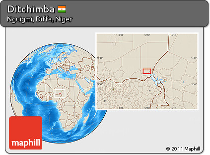 Shaded Relief Location Map of Ditchimba