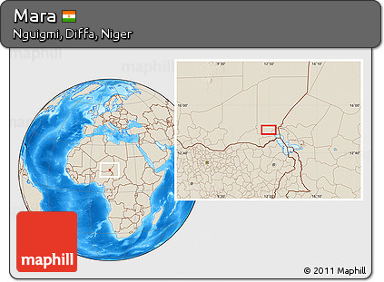 Shaded Relief Location Map of Mara