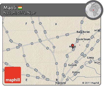 Shaded Relief Map of Maoli