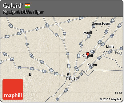 Shaded Relief Map of Galaïdi