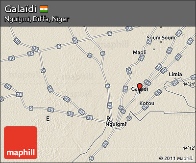Shaded Relief Map of Galaïdi