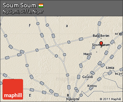 Shaded Relief Map of Soum Soum