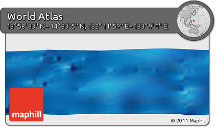 Physical Panoramic Map of the Area around 14° 15' 49" N, 132° 40' 30" E