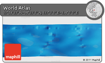 Physical Panoramic Map of the Area around 14° 15' 49" N, 133° 31' 30" E