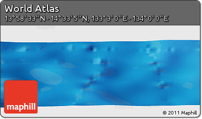 Physical Panoramic Map of the Area around 14° 15' 49" N, 133° 31' 30" E