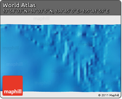Physical 3D Map of the Area around 14° 15' 49" N, 135° 13' 29" E