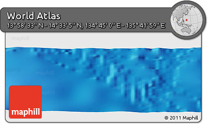 Physical Panoramic Map of the Area around 14° 15' 49" N, 135° 13' 29" E