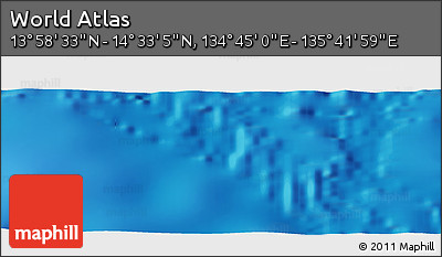 Physical Panoramic Map of the Area around 14° 15' 49" N, 135° 13' 29" E