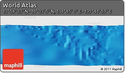 Physical Panoramic Map of the Area around 14° 15' 49" N, 135° 13' 29" E