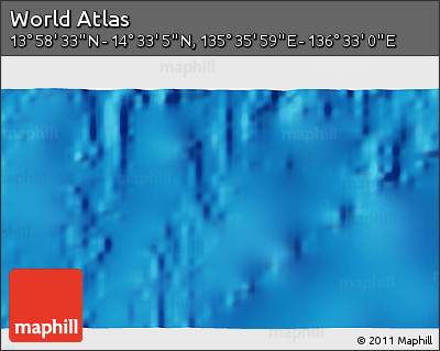 Physical 3D Map of the Area around 14° 15' 49" N, 136° 4' 29" E