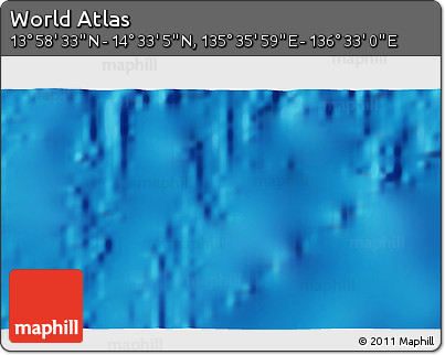 Physical 3D Map of the Area around 14° 15' 49" N, 136° 4' 29" E