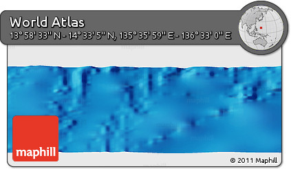 Physical Panoramic Map of the Area around 14° 15' 49" N, 136° 4' 29" E