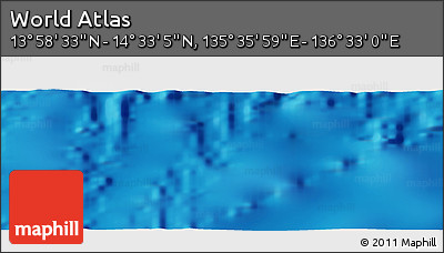 Physical Panoramic Map of the Area around 14° 15' 49" N, 136° 4' 29" E