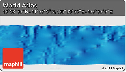 Physical Panoramic Map of the Area around 14° 15' 49" N, 136° 4' 29" E