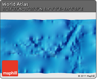 Physical 3D Map of the Area around 14° 15' 49" N, 138° 37' 30" E