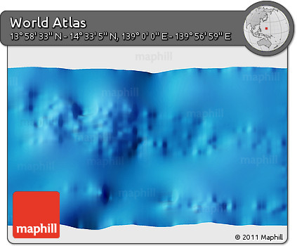 Physical 3D Map of the Area around 14° 15' 49" N, 139° 28' 29" E