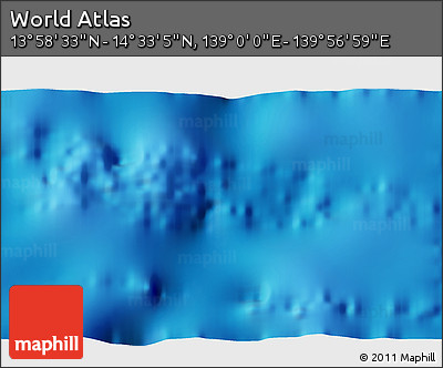 Physical 3D Map of the Area around 14° 15' 49" N, 139° 28' 29" E