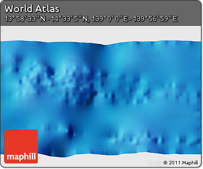 Physical 3D Map of the Area around 14° 15' 49" N, 139° 28' 29" E