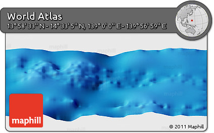 Physical Panoramic Map of the Area around 14° 15' 49" N, 139° 28' 29" E