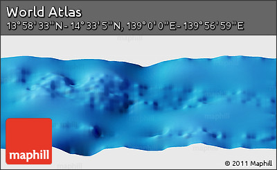 Physical Panoramic Map of the Area around 14° 15' 49" N, 139° 28' 29" E