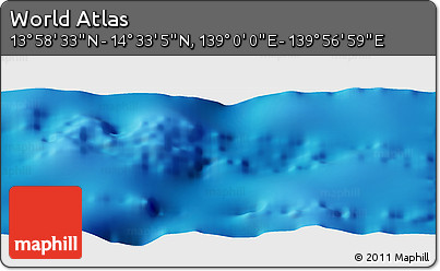 Physical Panoramic Map of the Area around 14° 15' 49" N, 139° 28' 29" E