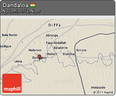 Shaded Relief 3D Map of Dandaloa