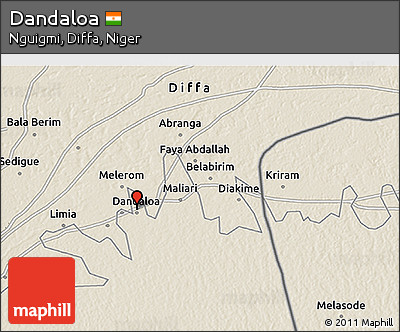 Shaded Relief 3D Map of Dandaloa