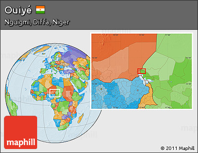 Political Location Map of Ouiyé