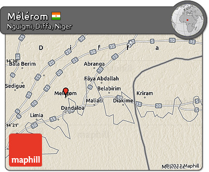 Shaded Relief Map of Mélérom