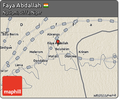 Shaded Relief Map of Faya Abdallah