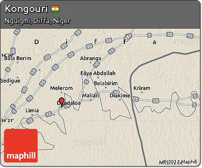Shaded Relief Map of Kongouri