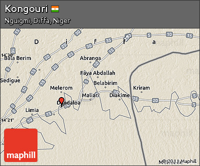 Shaded Relief Map of Kongouri