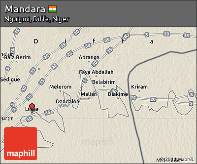 Shaded Relief Map of Mandara