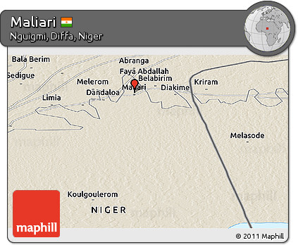 Shaded Relief Panoramic Map of Maliari