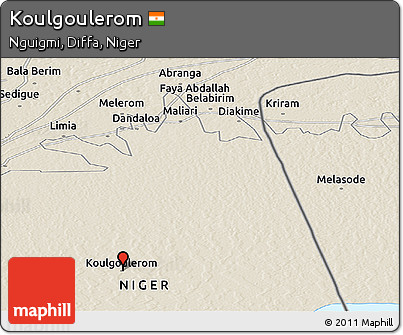 Shaded Relief Panoramic Map of Koulgoulerom